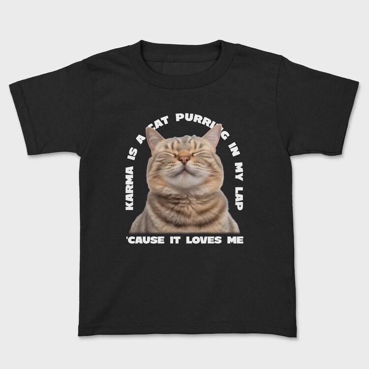 Cat Purring Happy Quote, Tricou Copii
