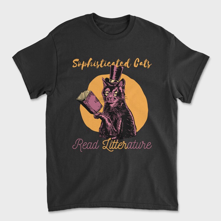 Fancy Cat Literature Litterature, Tricou Barbati (Unisex)