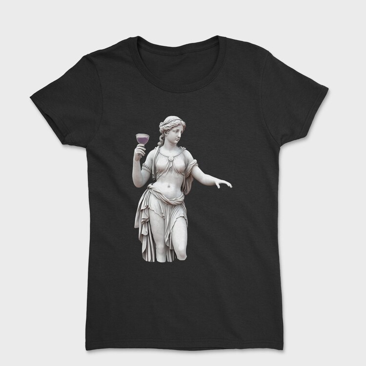 Female Statue Wine Woman, Tricou Femei