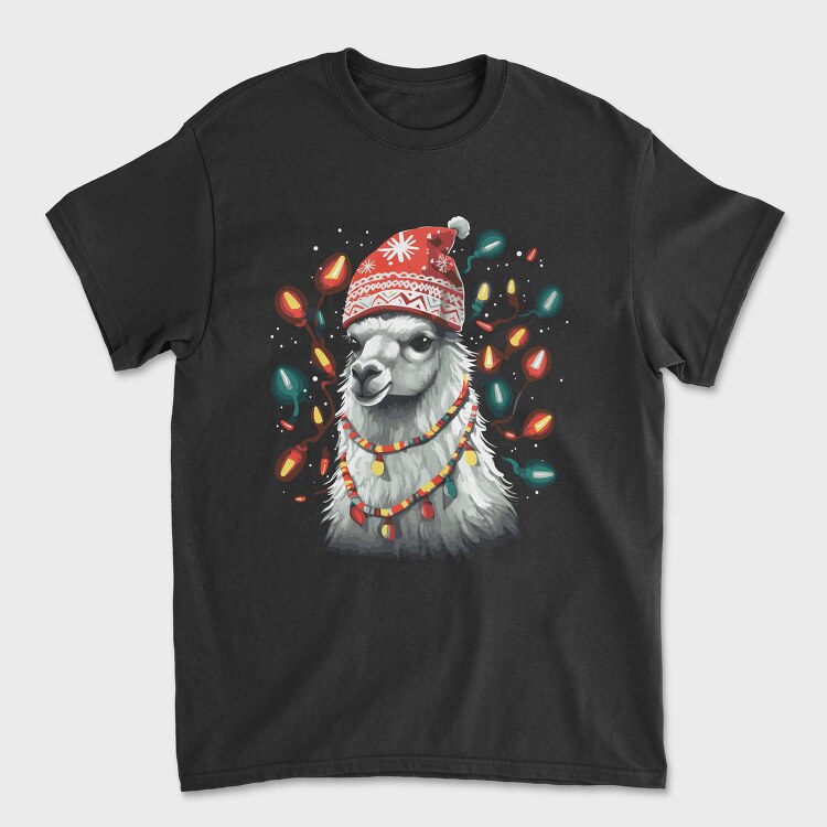 Festive Llama Christmas, Tricou Barbati (Unisex)
