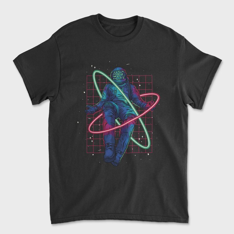Floating Astronaut Neon Psicodelic, Tricou Barbati (Unisex)