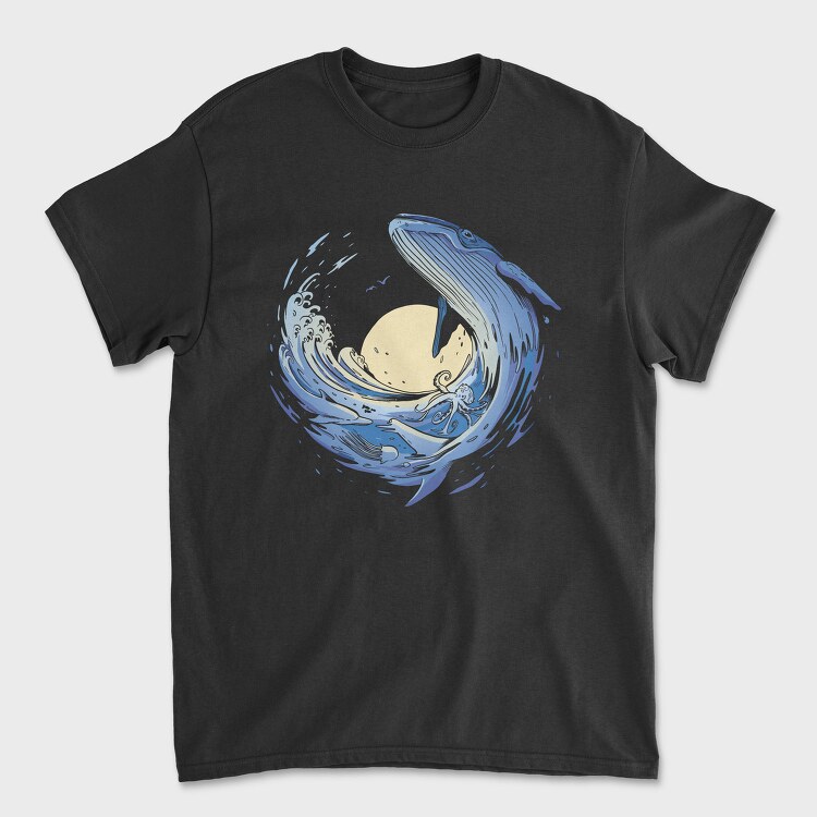 Ocean Wave Whale Sea Animals, Tricou Barbati (Unisex)