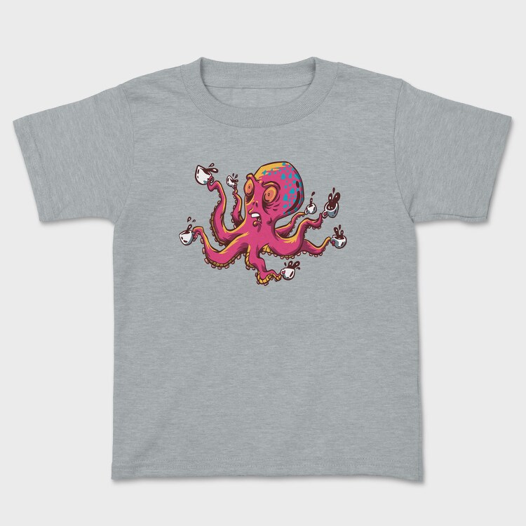 Octopus With Coffee Cups, Tricou Copii
