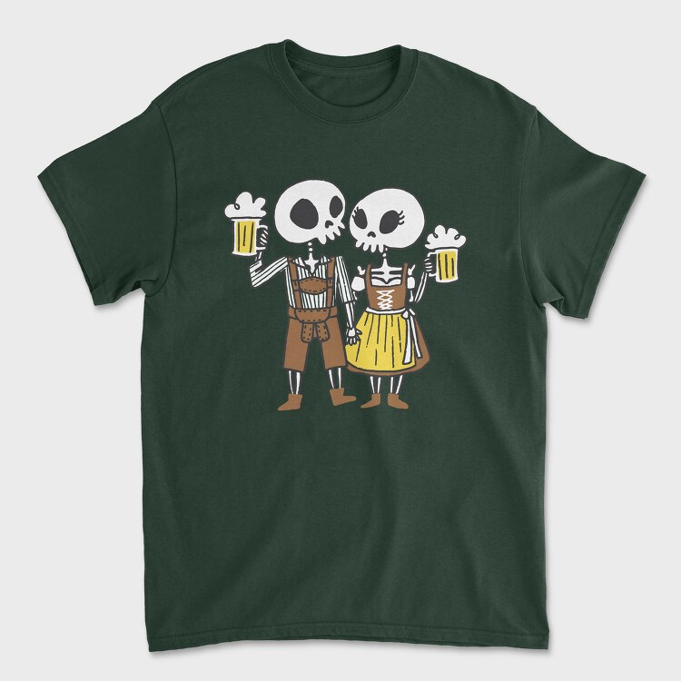 Oktoberfest Skeleton Couple, Tricou Barbati (Unisex)