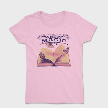 Open Book And Butterflies White Magic Tote, Tricou Femei