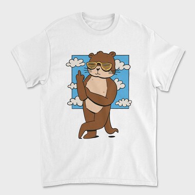 Otter Animal With Cool Sunglasses, Tricou Barbati (Unisex)