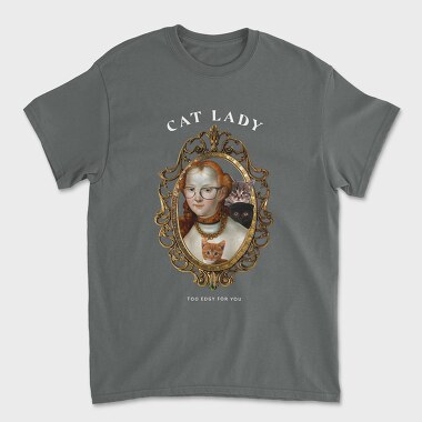 Painting Of Woman In Mirror Cat Lady, Tricou Barbati (Unisex)