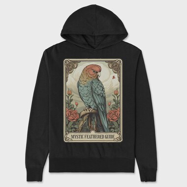 Parrot Tarot Card, Hanorac Oversize Barbati (Unisex)