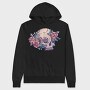 Pastel Floral Colorful Skull Flowers, Hanorac Oversize Barbati (Unisex)