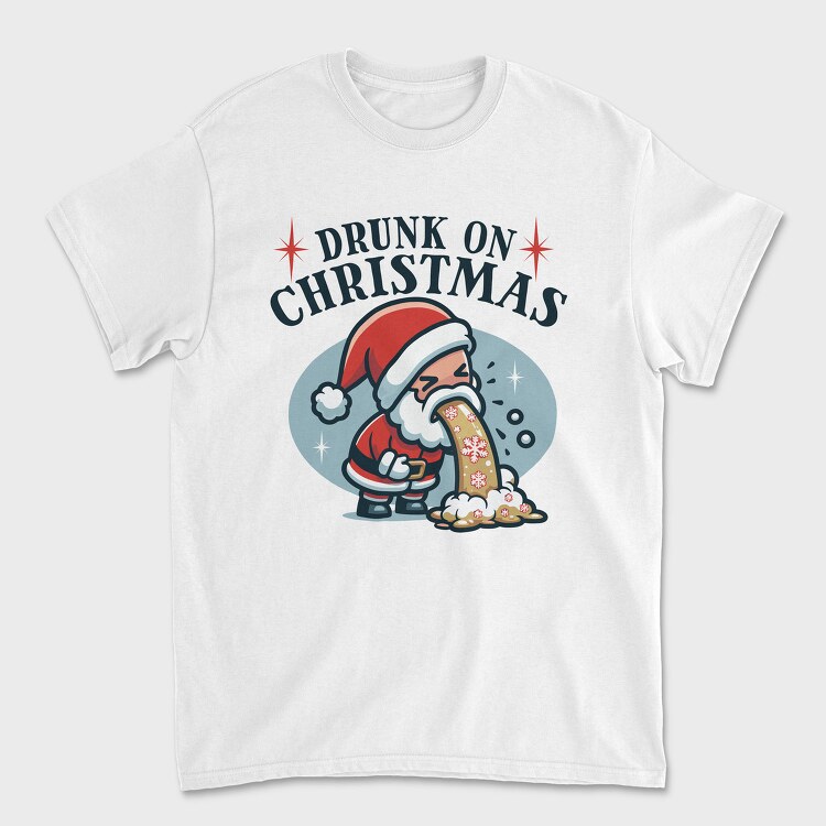 Funny Drunk Santa Claus On Christmas, Tricou Barbati (Unisex)