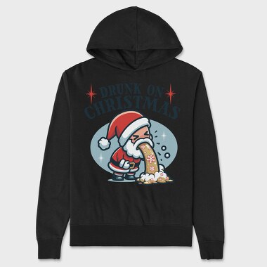 Funny Drunk Santa Claus On Christmas, Hanorac Oversize Barbati (Unisex)