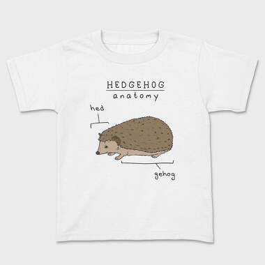 Funny Hedgehog Anatomy Meme, Tricou Copii