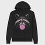 Funny Raccoon With Bubblegum And Glasses, Hanorac Oversize Barbati (Unisex)