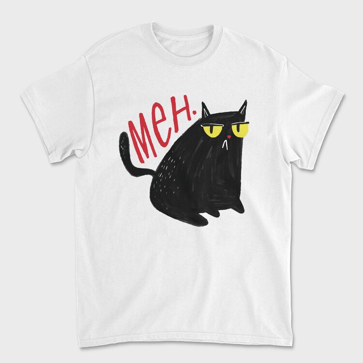 Funny Unimpressed Meh Cat, Tricou Barbati (Unisex)