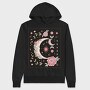 Floral Ornamental Moon Decoration, Hanorac Oversize Barbati (Unisex)