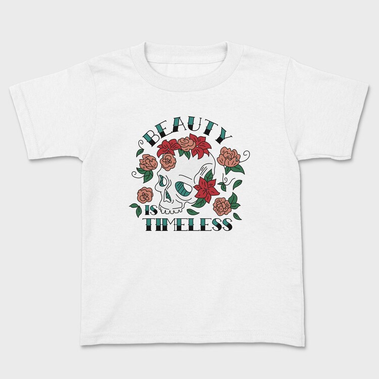 Floral Skull Nature Beauty Is Timeless Tote, Tricou Copii