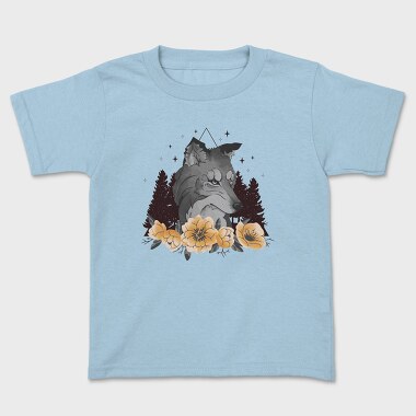 Floral Wolf Mug, Tricou Copii