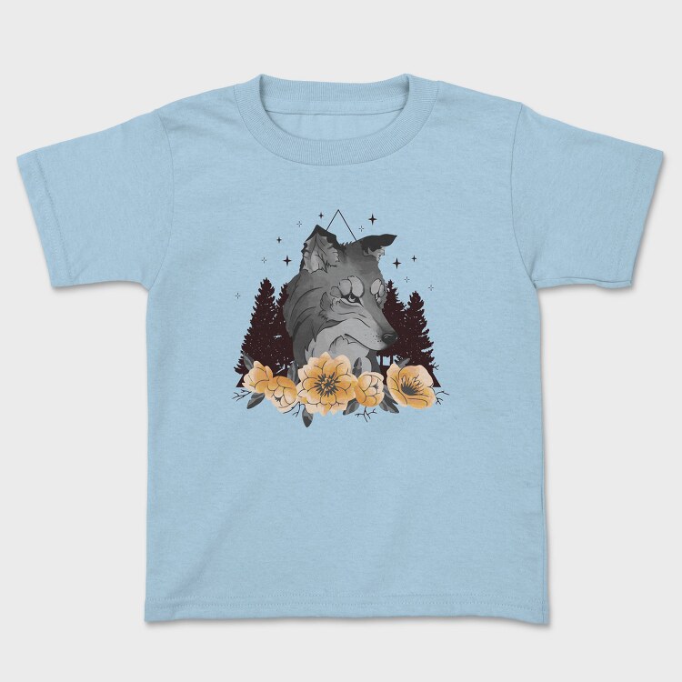 Floral Wolf Mug, Tricou Copii