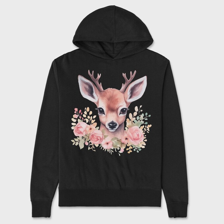 Florla Deer Throw Pillow, Hanorac Oversize Barbati (Unisex)