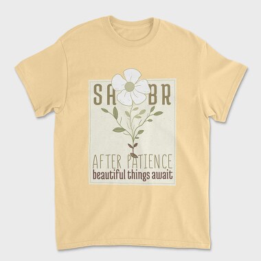 Flower Text Patience, Tricou Barbati (Unisex)