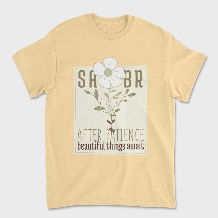 Flower Text Patience, Tricou Barbati (Unisex)
