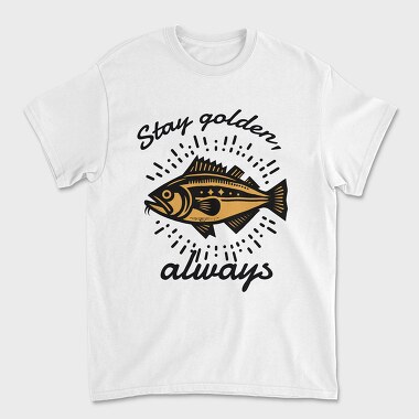 Golden Fish Quote Stay Golden, Tricou Barbati (Unisex)