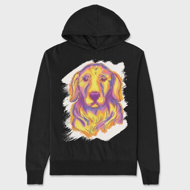 Golden Retriever Watercolor, Hanorac Oversize Barbati (Unisex)