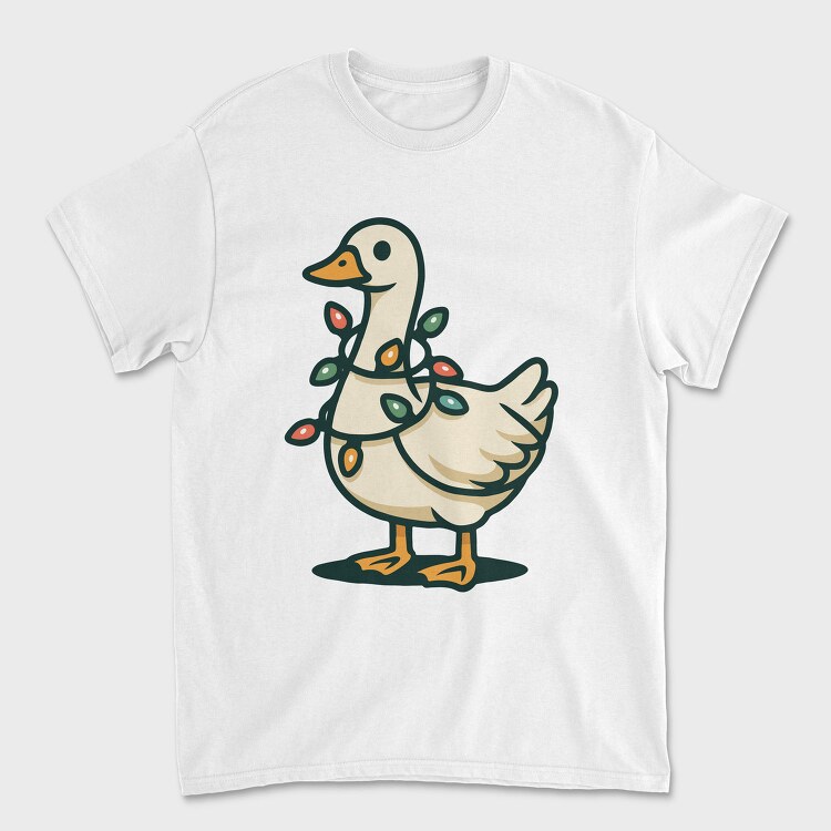 Goose With Christmas Lights Request, Tricou Barbati (Unisex)