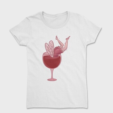 Small Drunk Fairy In Wine Glass, Tricou Femei