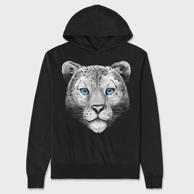 Snow Leopard Portrait, Hanorac Oversize Barbati (Unisex)