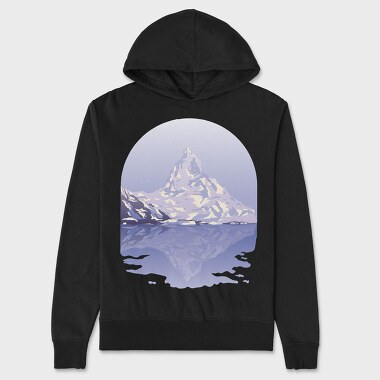Snow Mountain Landscape, Hanorac Oversize Barbati (Unisex)