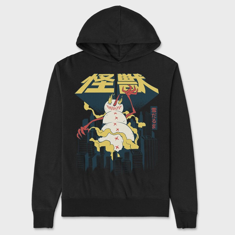 Snowman Monster Japanese Attack, Hanorac Oversize Barbati (Unisex)