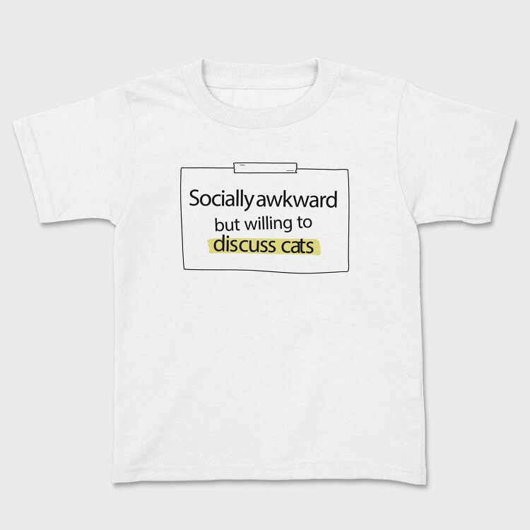 Socially Awkward Cat Name Tag, Tricou Copii