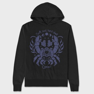 Soft Soul Hard Shell Cancer Zodiac Handmade, Hanorac Oversize Barbati (Unisex)