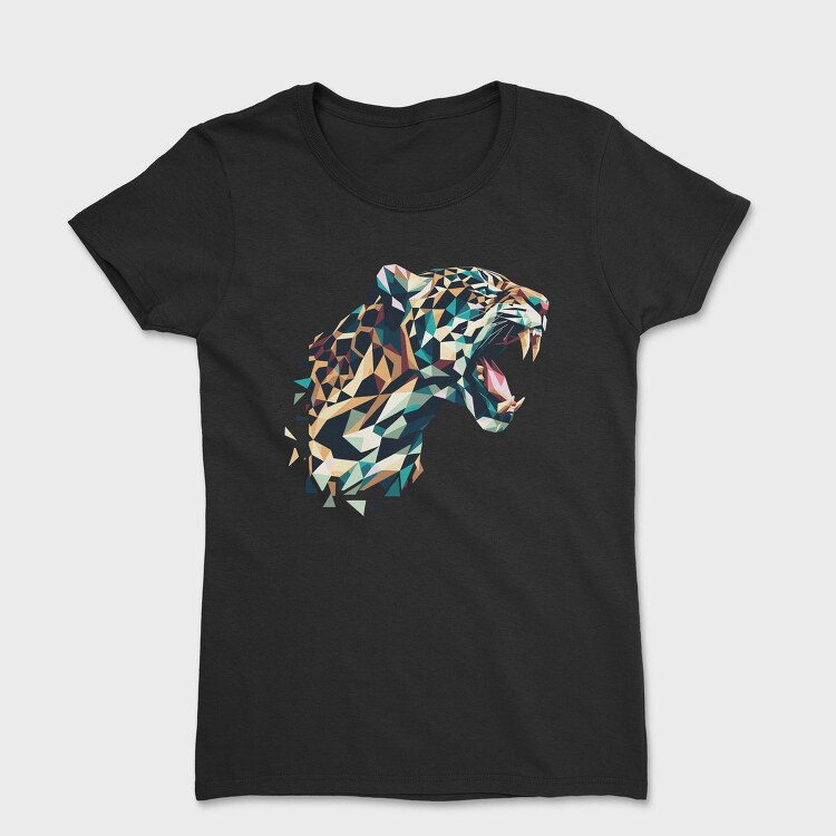 Geometric Jaguar Polygonal, Tricou Femei