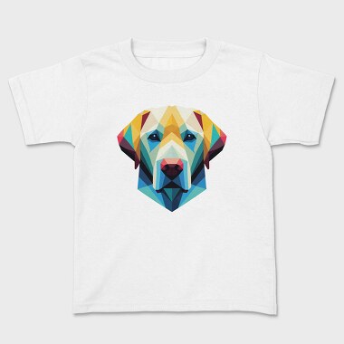 Geometric Labrador Dog Poly, Tricou Copii
