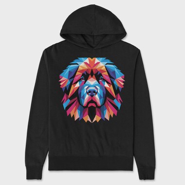 Geometric Newfoundland Dog, Hanorac Oversize Barbati (Unisex)