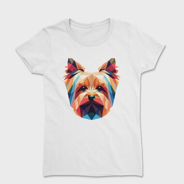 Geometric Yorkshire Terrier Poly Dog, Tricou Femei
