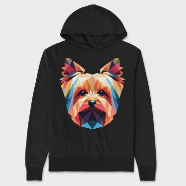 Geometric Yorkshire Terrier Poly Dog, Hanorac Oversize Barbati (Unisex)