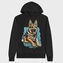 German Shepherd Portrait, Hanorac Oversize Barbati (Unisex)