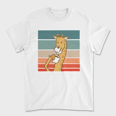 Giraffe Drinking Coffee, Tricou Barbati (Unisex)