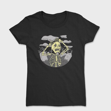 Graveyard Skeleton Unhappy Squeleton In A, Tricou Femei