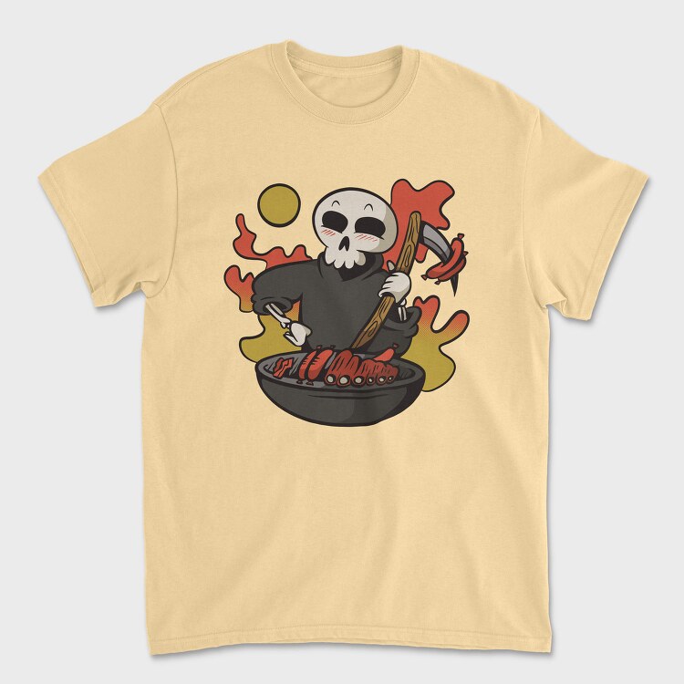 Grim Reaper Cooking Grill Grimp Bbq, Tricou Barbati (Unisex)