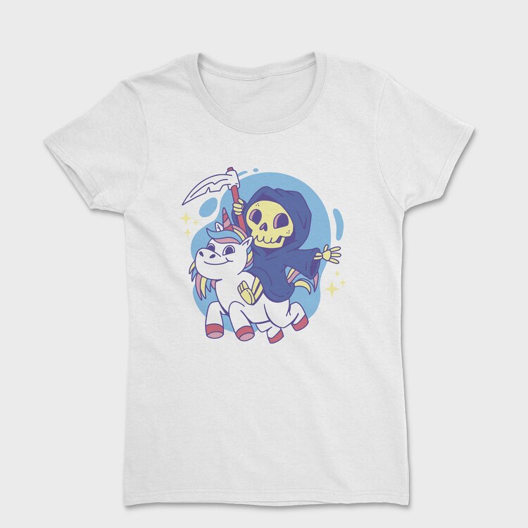 Grim Reaper On Unicorn, Tricou Femei