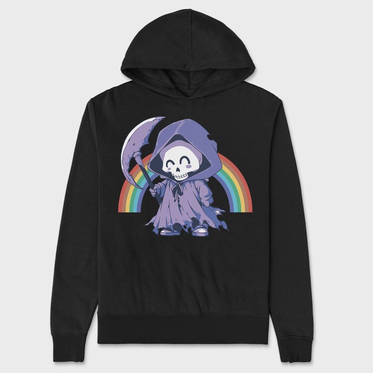 Grim Reaper Rainbow Smile Reaper, Hanorac Oversize Barbati (Unisex)