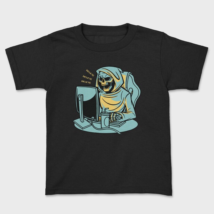 Grim Reaper Working From Home Skull, Tricou Copii