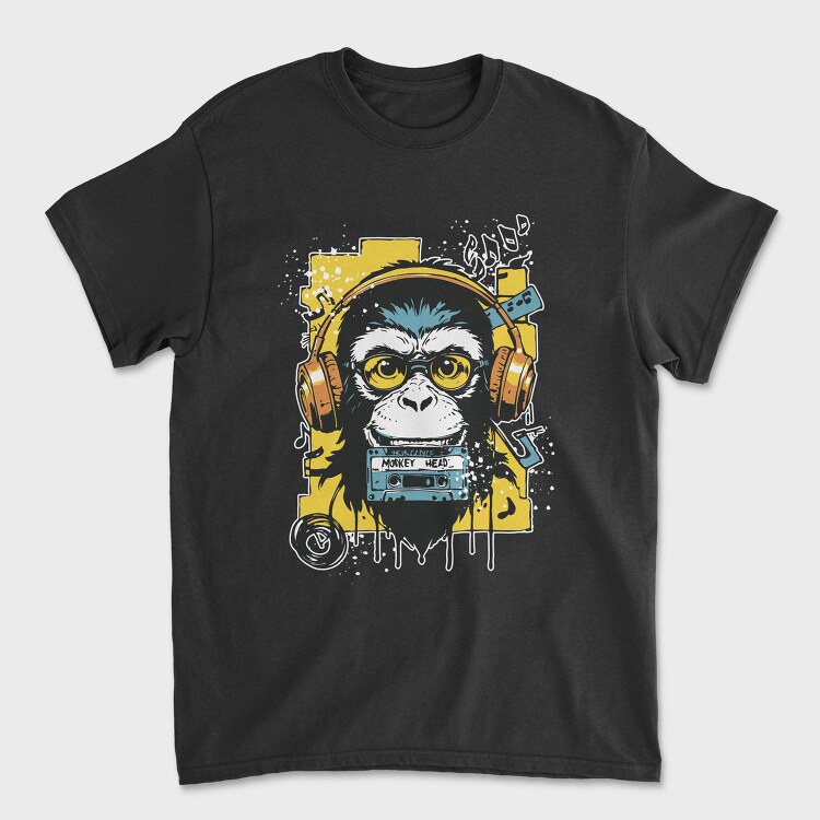 Groovy Monkey Dj Music Head, Tricou Barbati (Unisex)