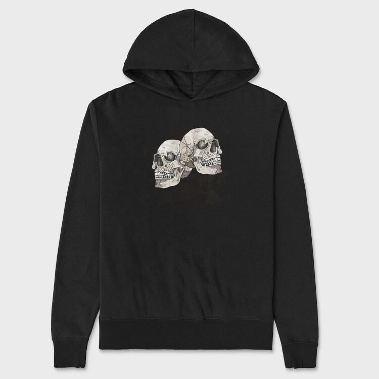 Grungy Skulls Halloween Emblem, Hanorac Oversize Barbati (Unisex)