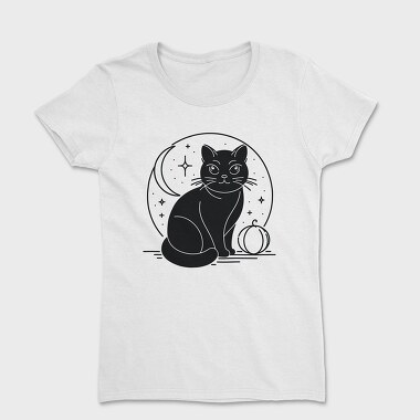 Halloween Mystical Black Cat, Tricou Femei