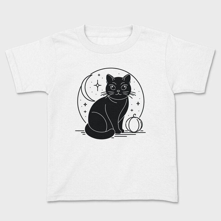 Halloween Mystical Black Cat, Tricou Copii
